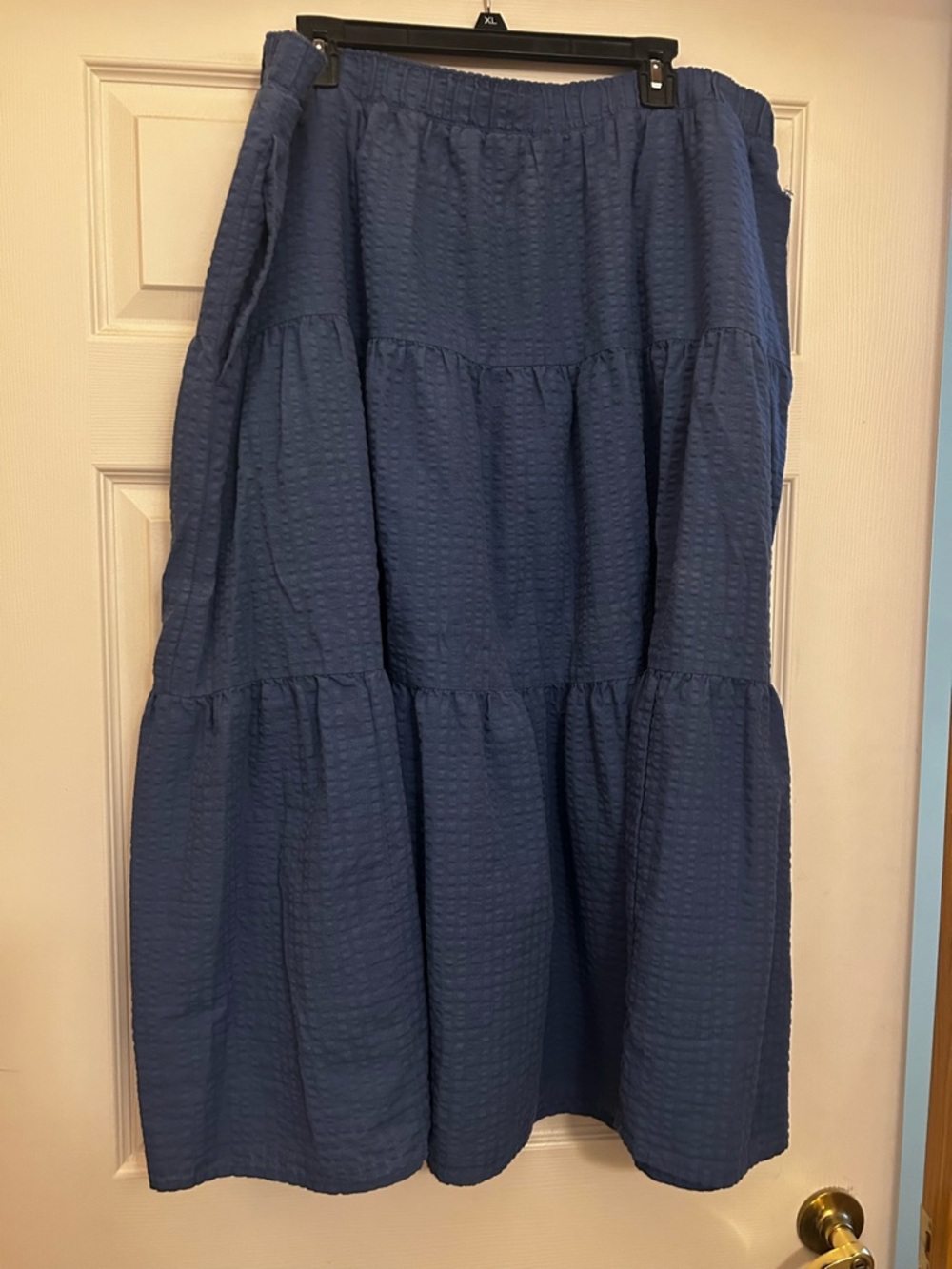 Old Navy Blue Midi Tiered Skirt